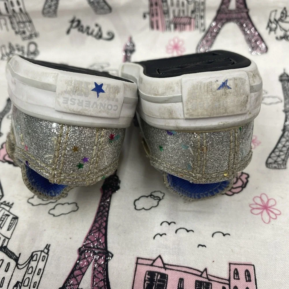 Converse All Star Kids Size 3 Glitter With Stars